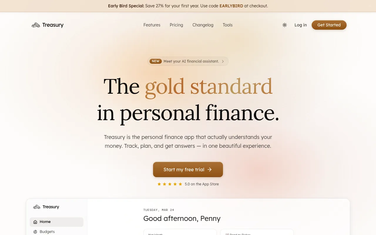 Treasury screenshot
