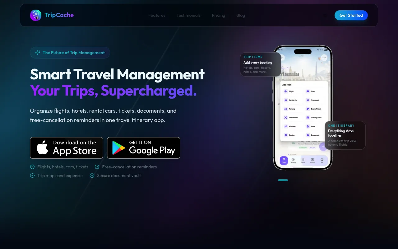 TripCache screenshot