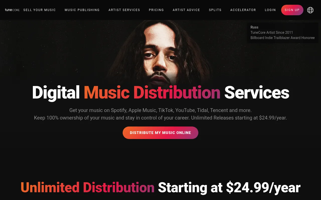 TuneCore screenshot