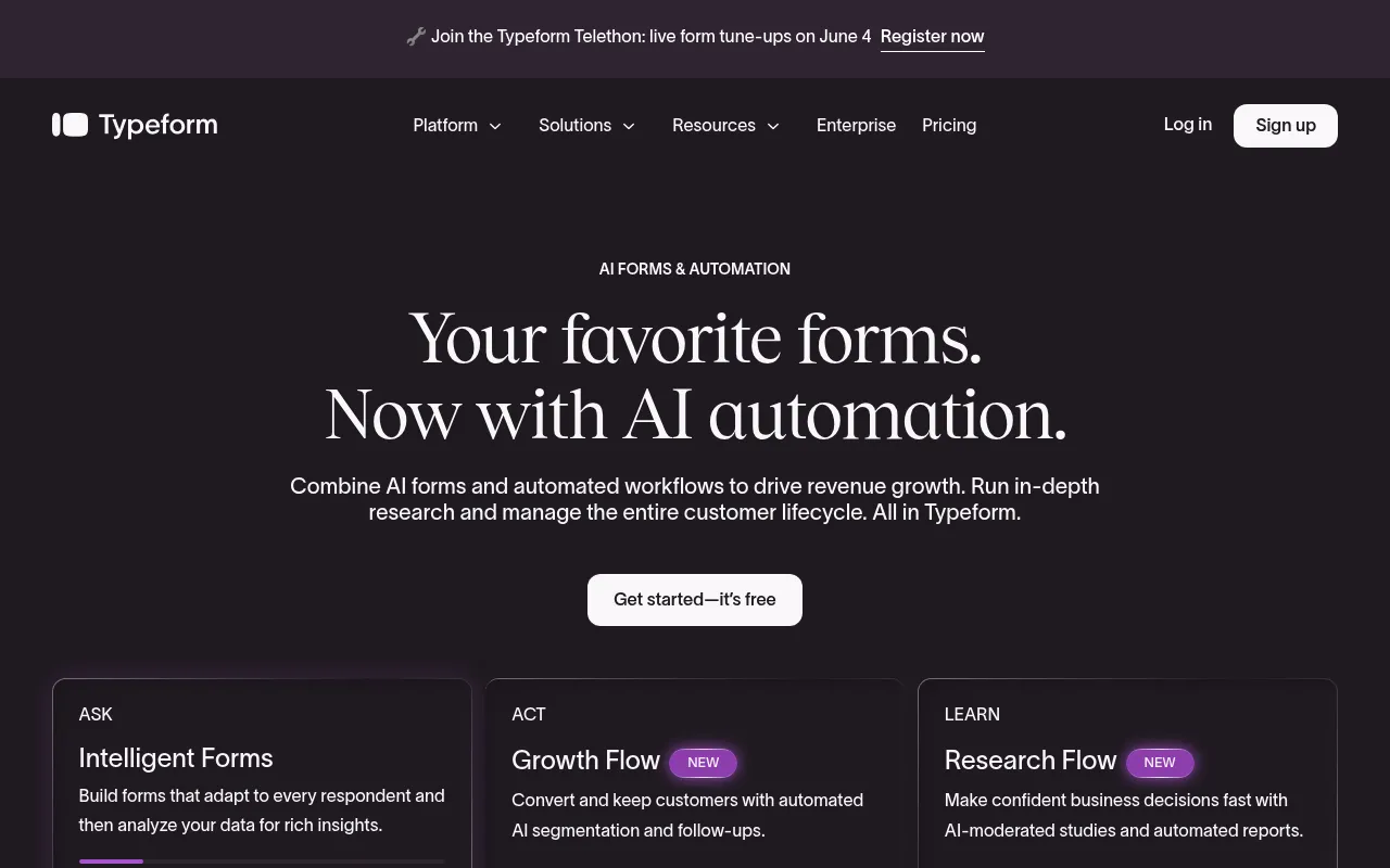 Typeform screenshot