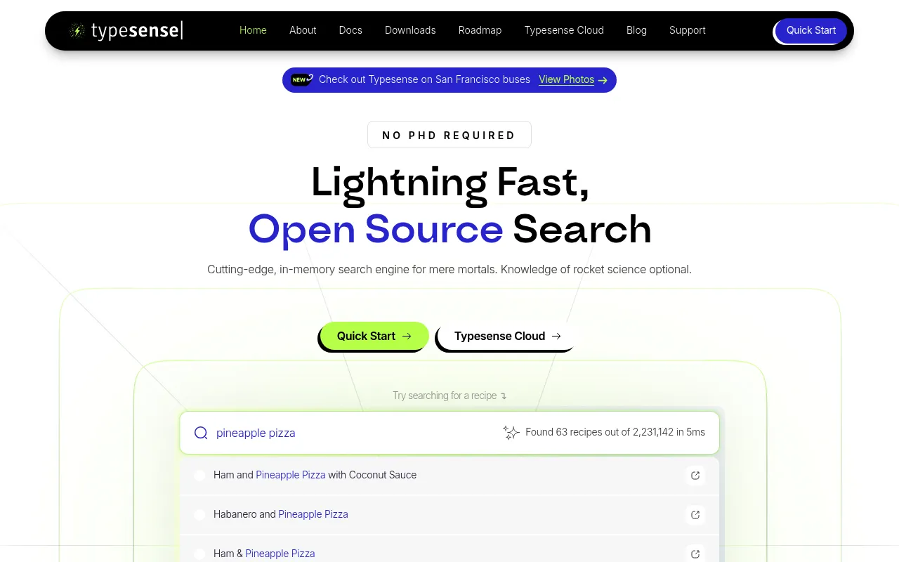 Typesense screenshot