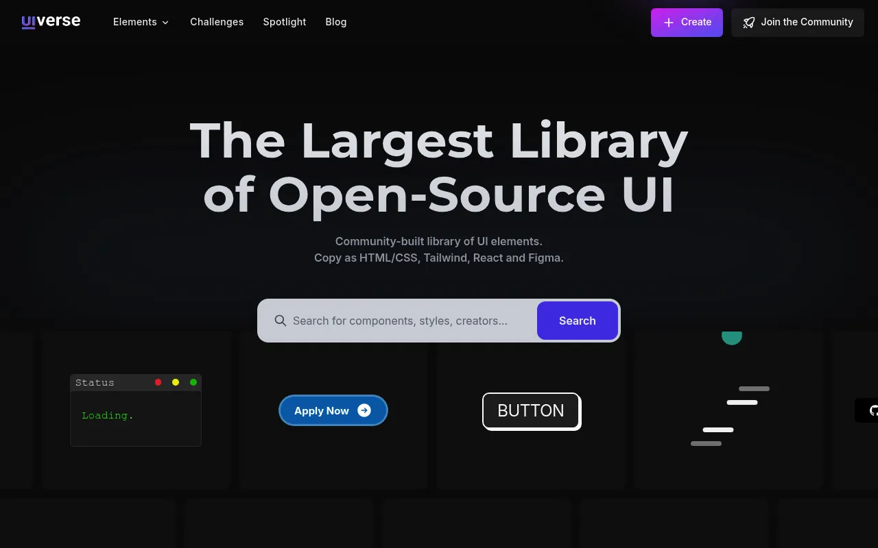 Uiverse screenshot