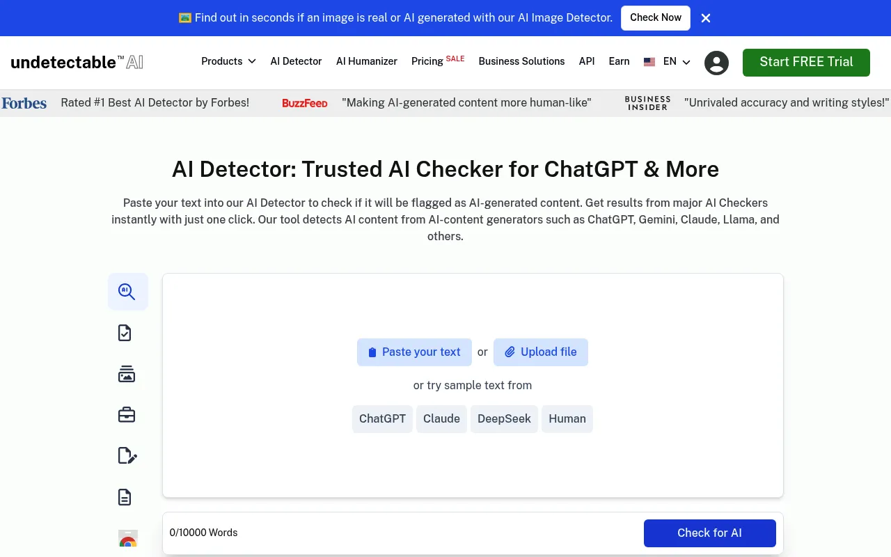 Undetectable AI screenshot