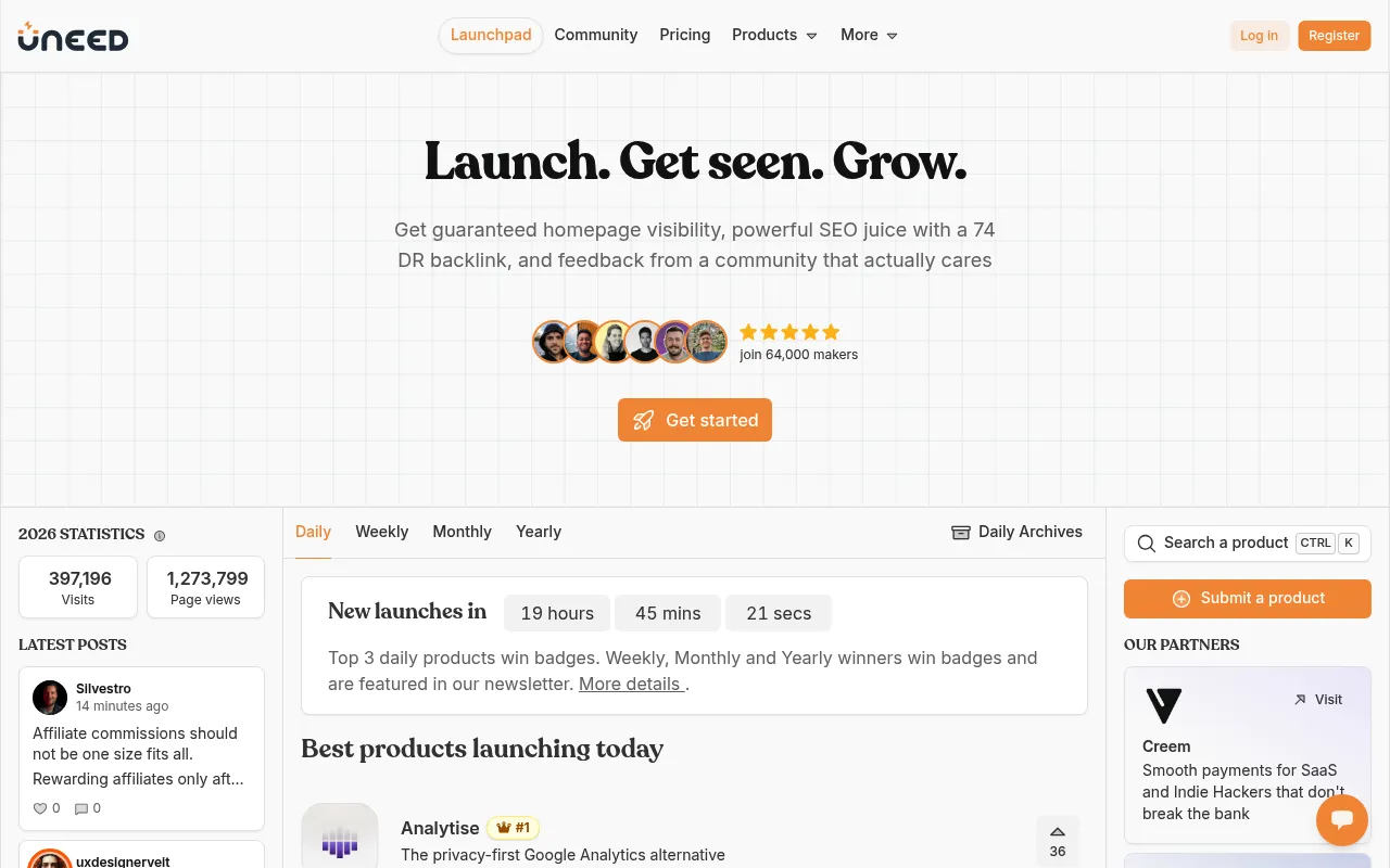 Uneed screenshot