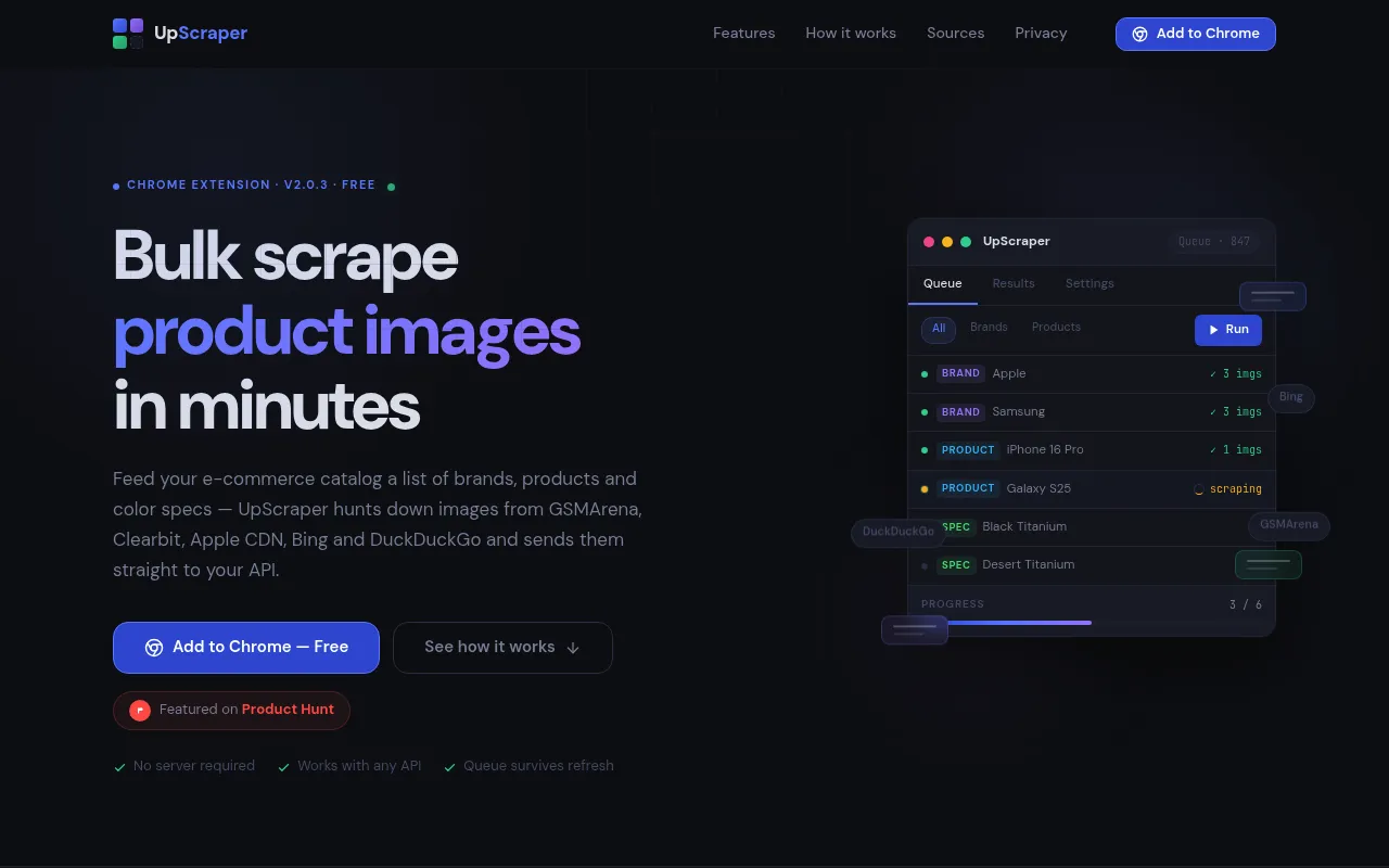 UpScraper screenshot