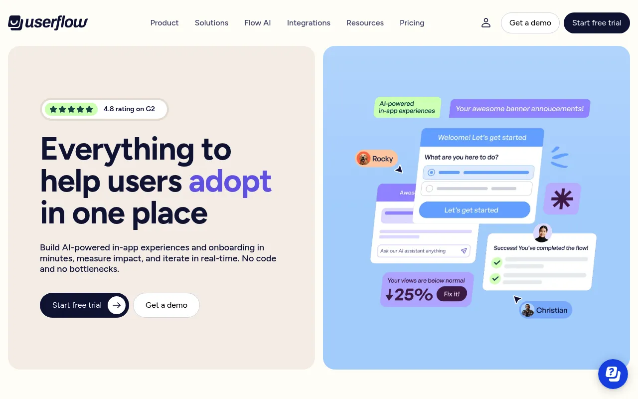 Userflow screenshot