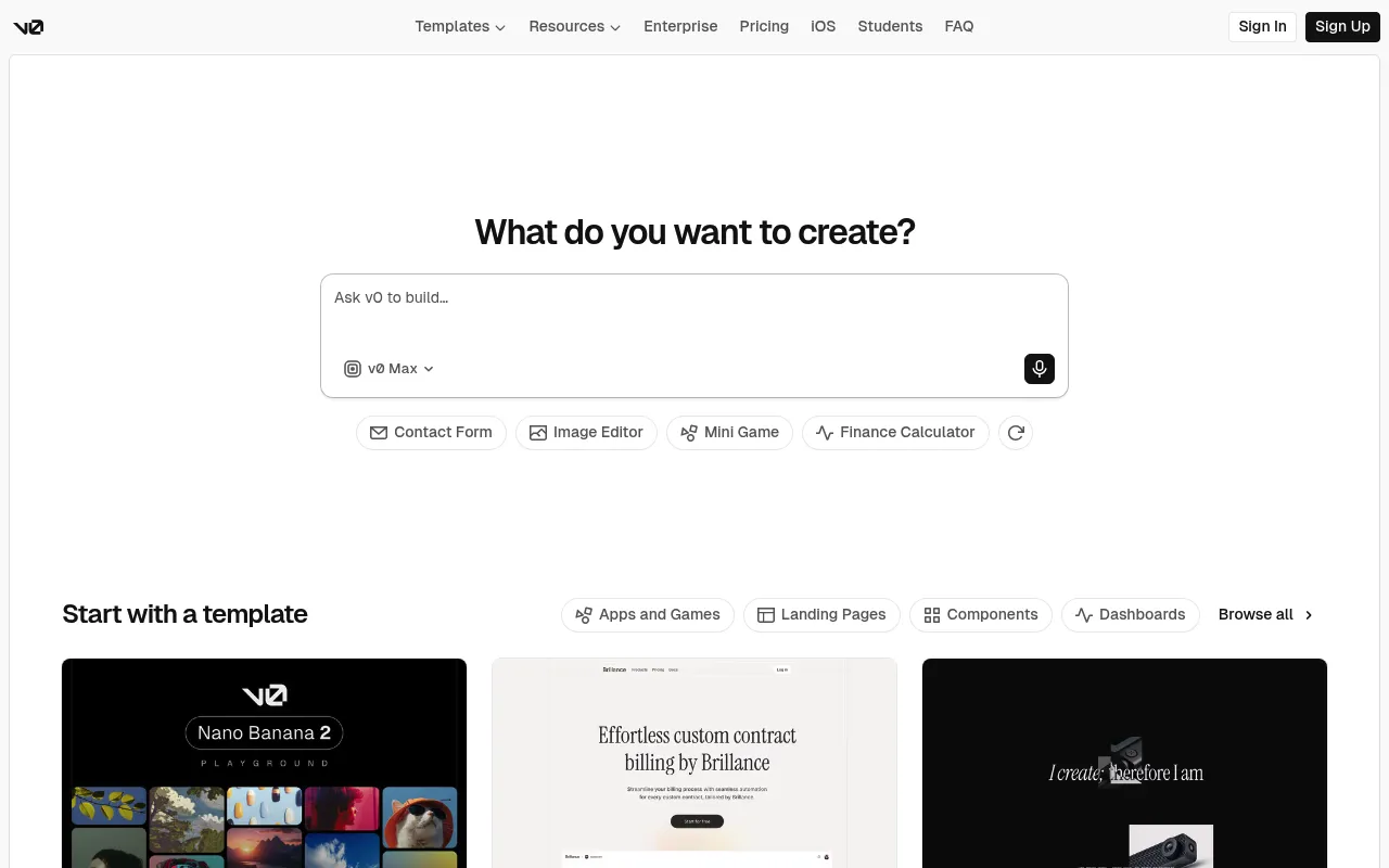 v0 screenshot