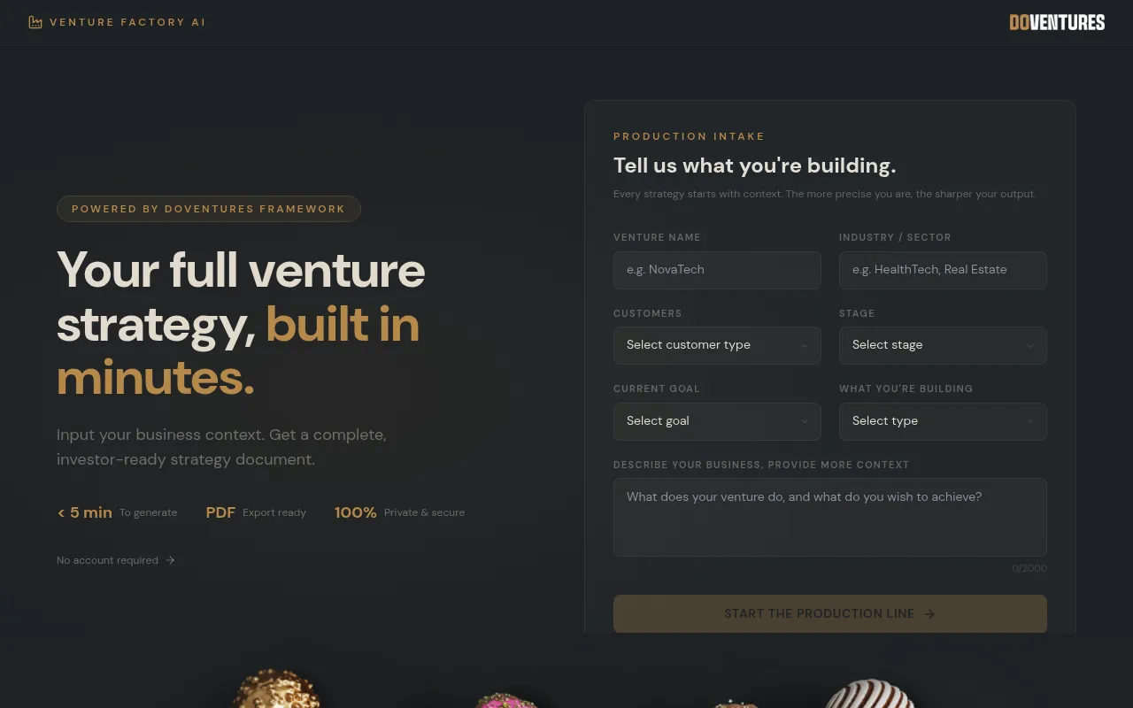 Venture Factory AI screenshot