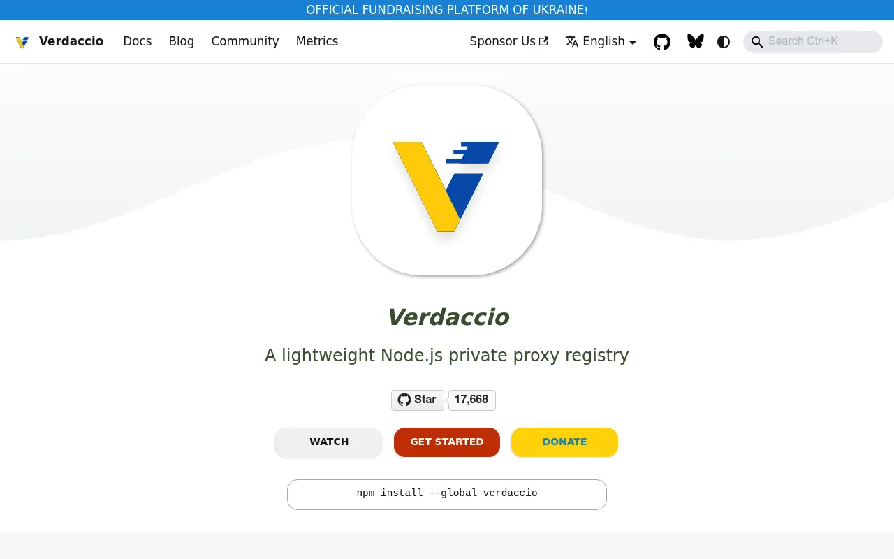 Verdaccio screenshot
