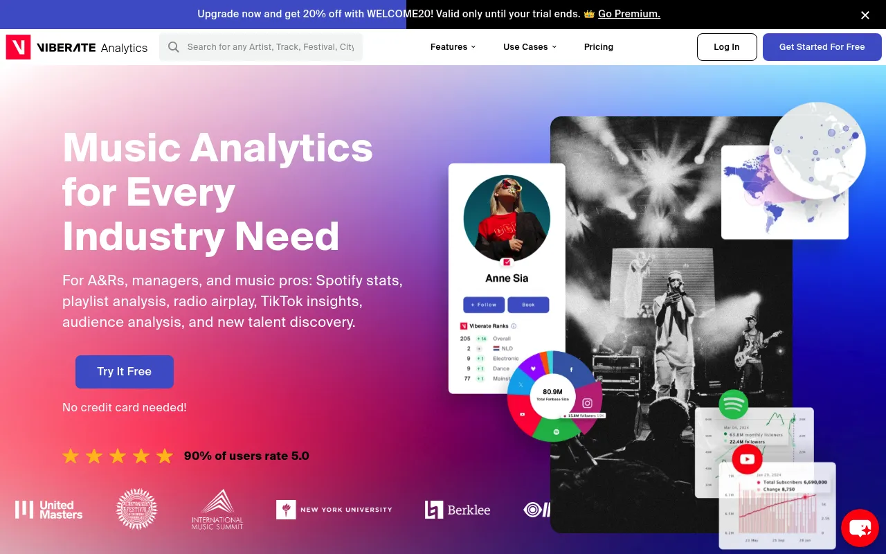 Viberate screenshot