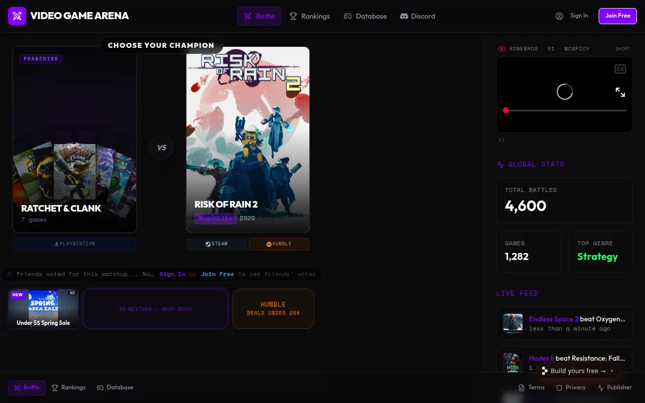 Video Game Arena screenshot