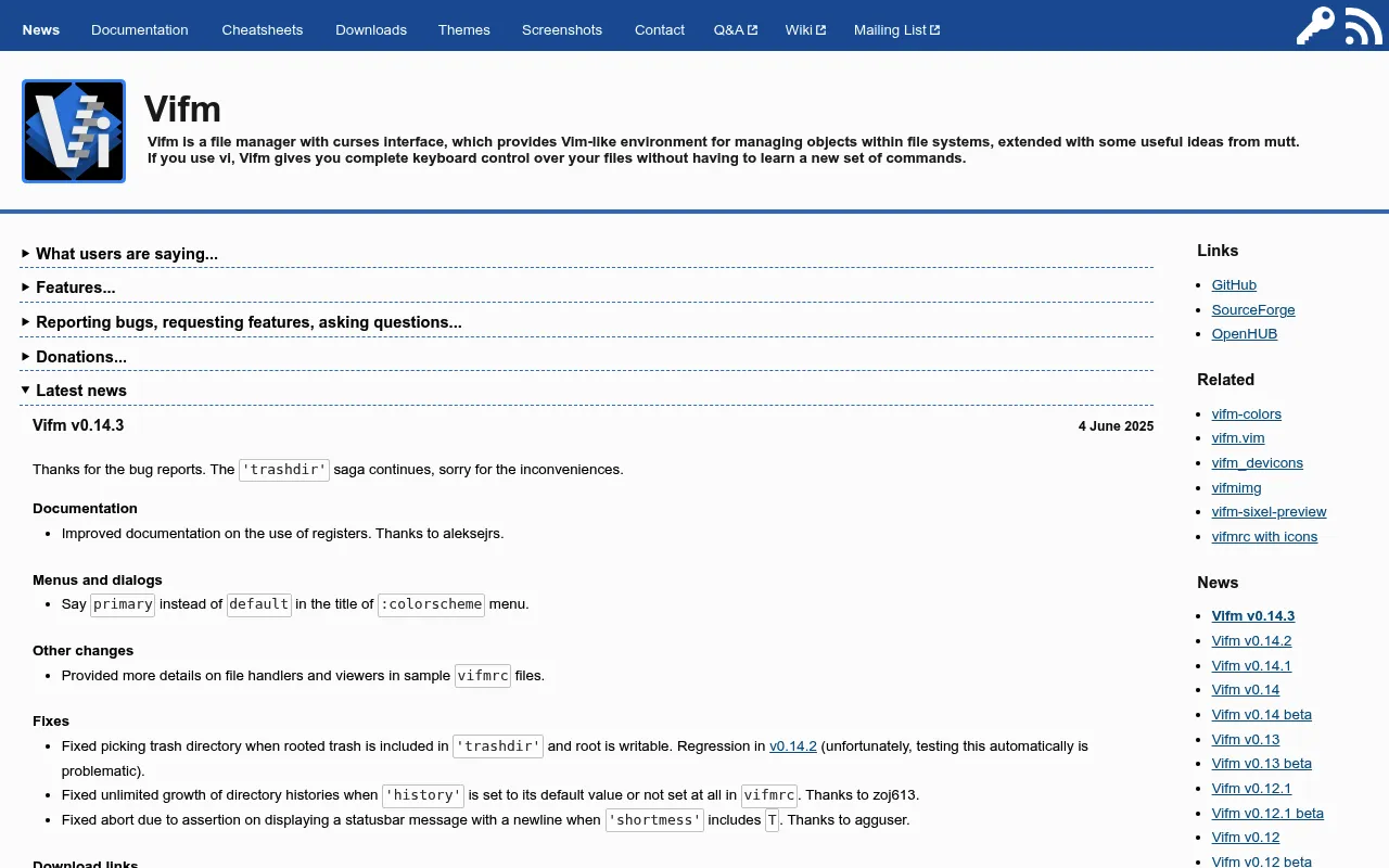 Vifm screenshot