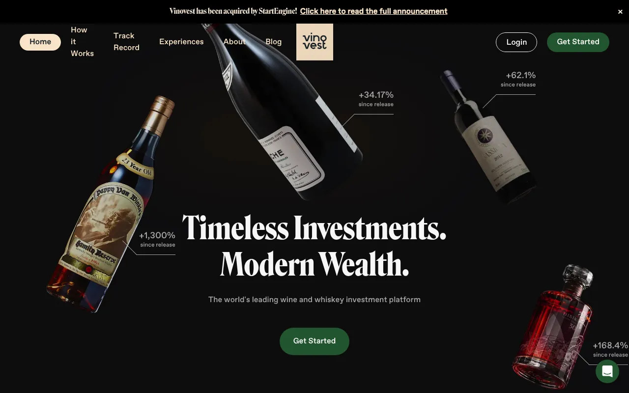 Vinovest screenshot