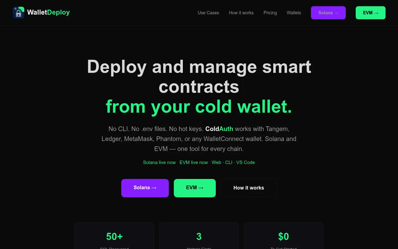 WalletDeploy screenshot