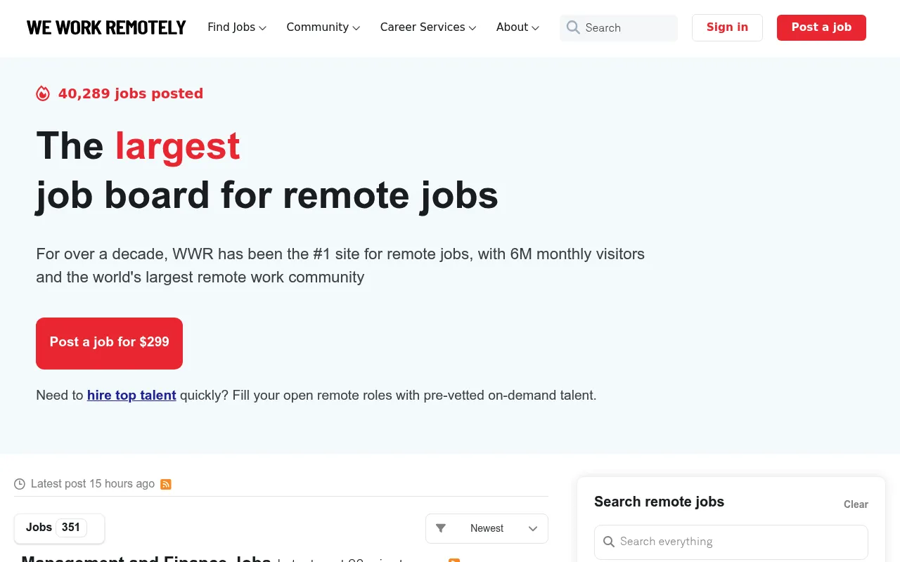 We Work Remotely screenshot