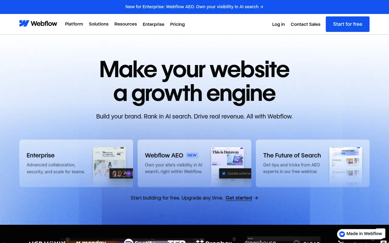 Webflow screenshot