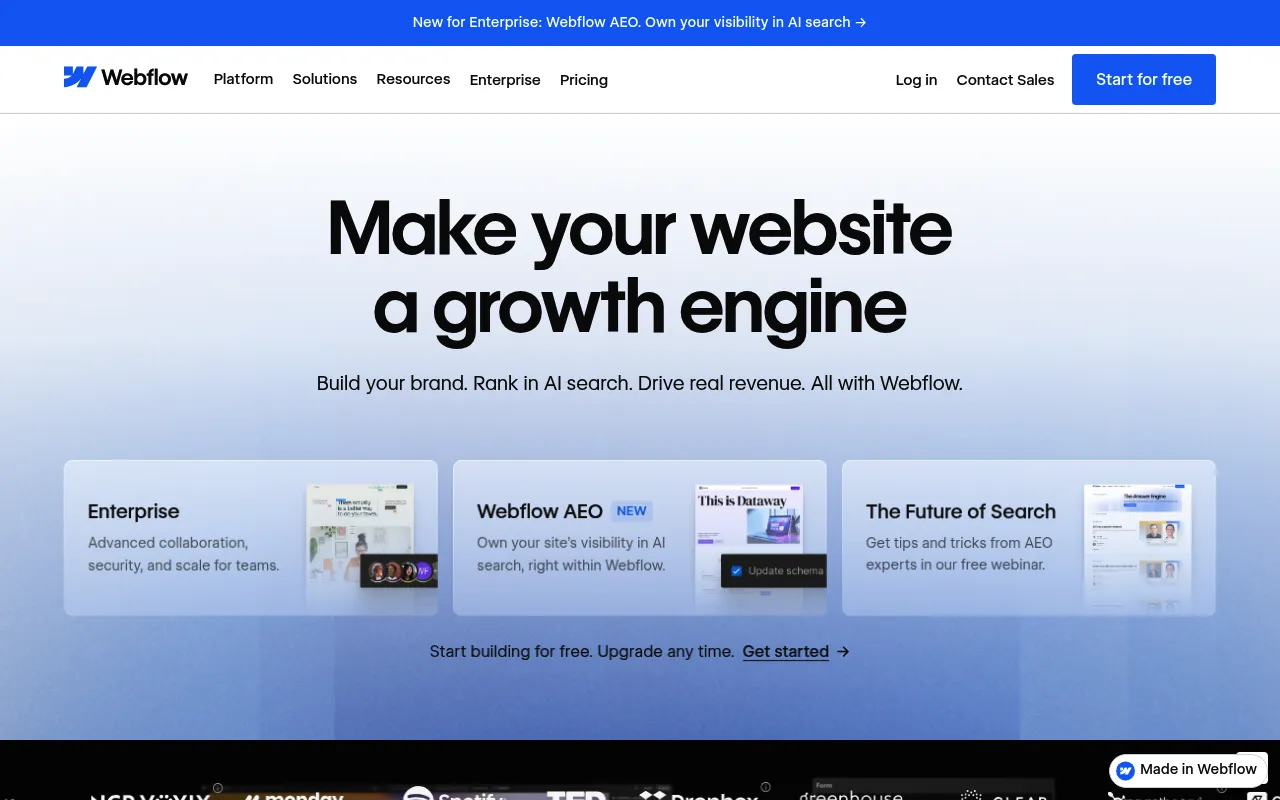 Webflow screenshot