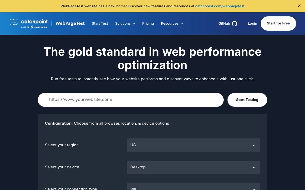 WebPageTest screenshot