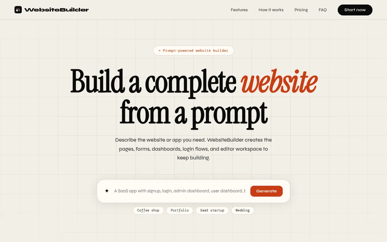 WebsiteBuilder screenshot