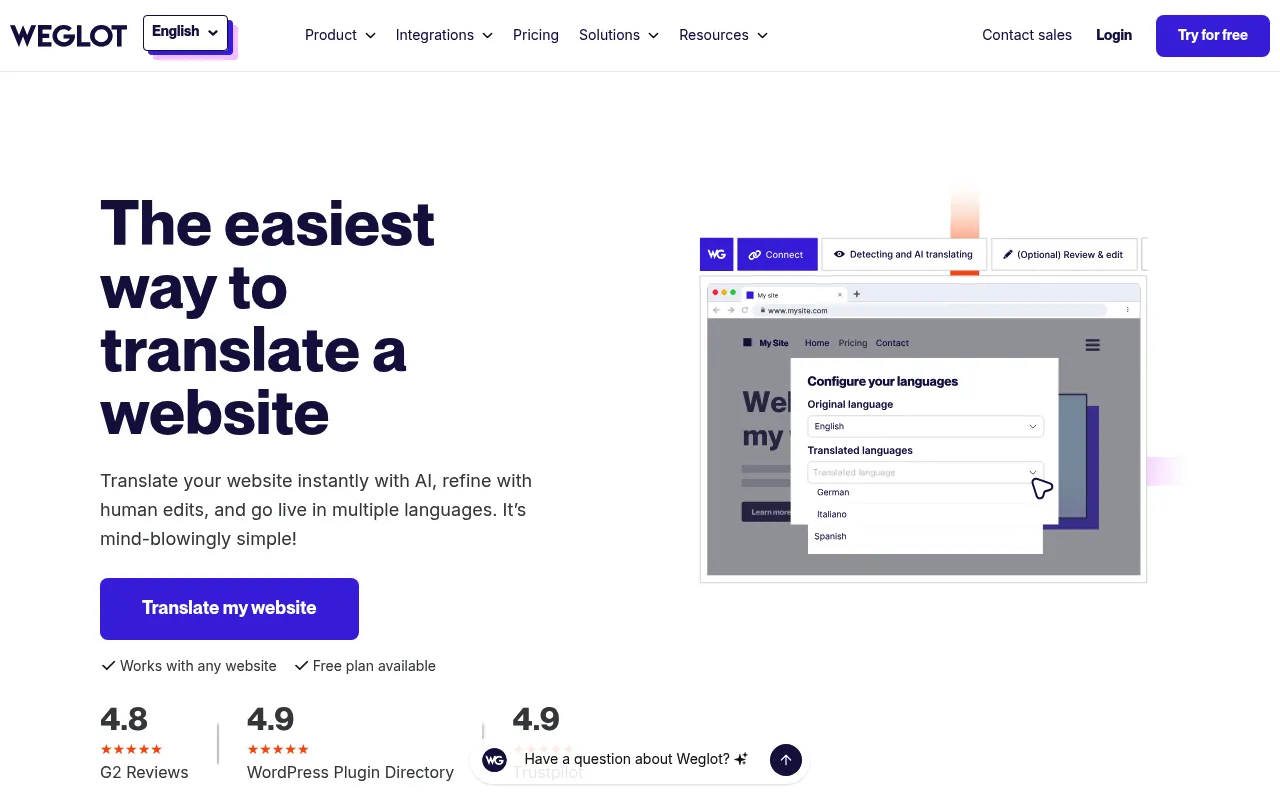 Weglot screenshot