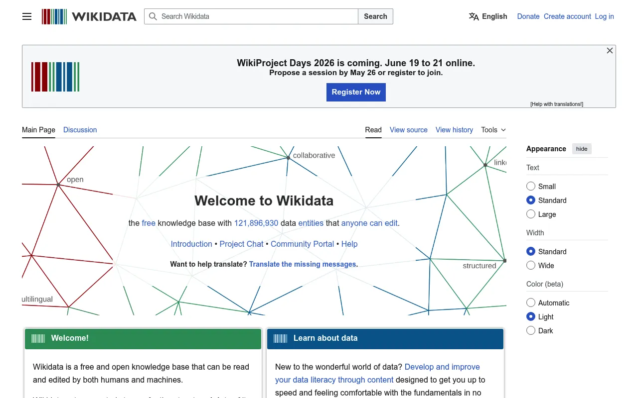 Wikidata screenshot