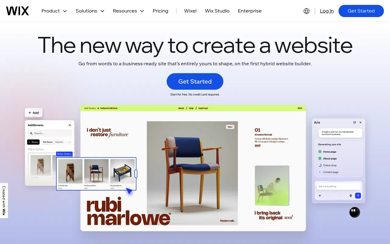 Wix screenshot