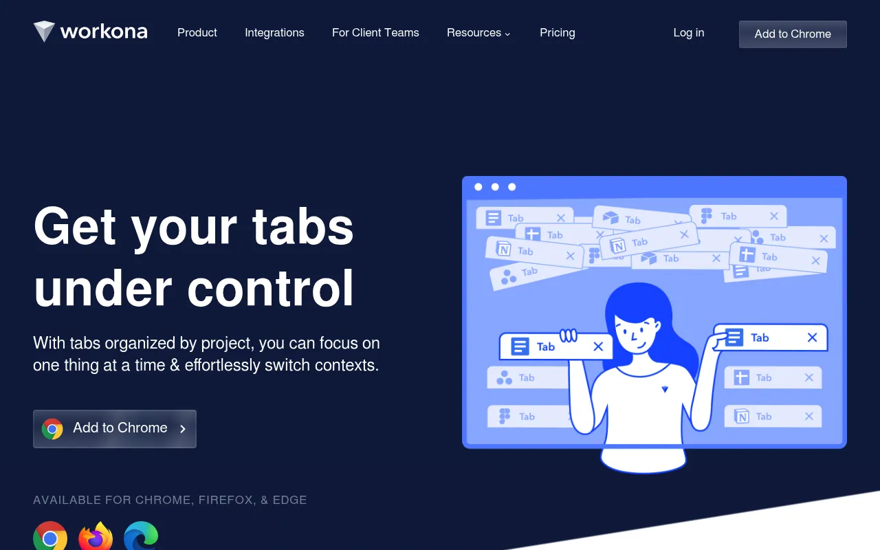 Workona Tab Manager screenshot