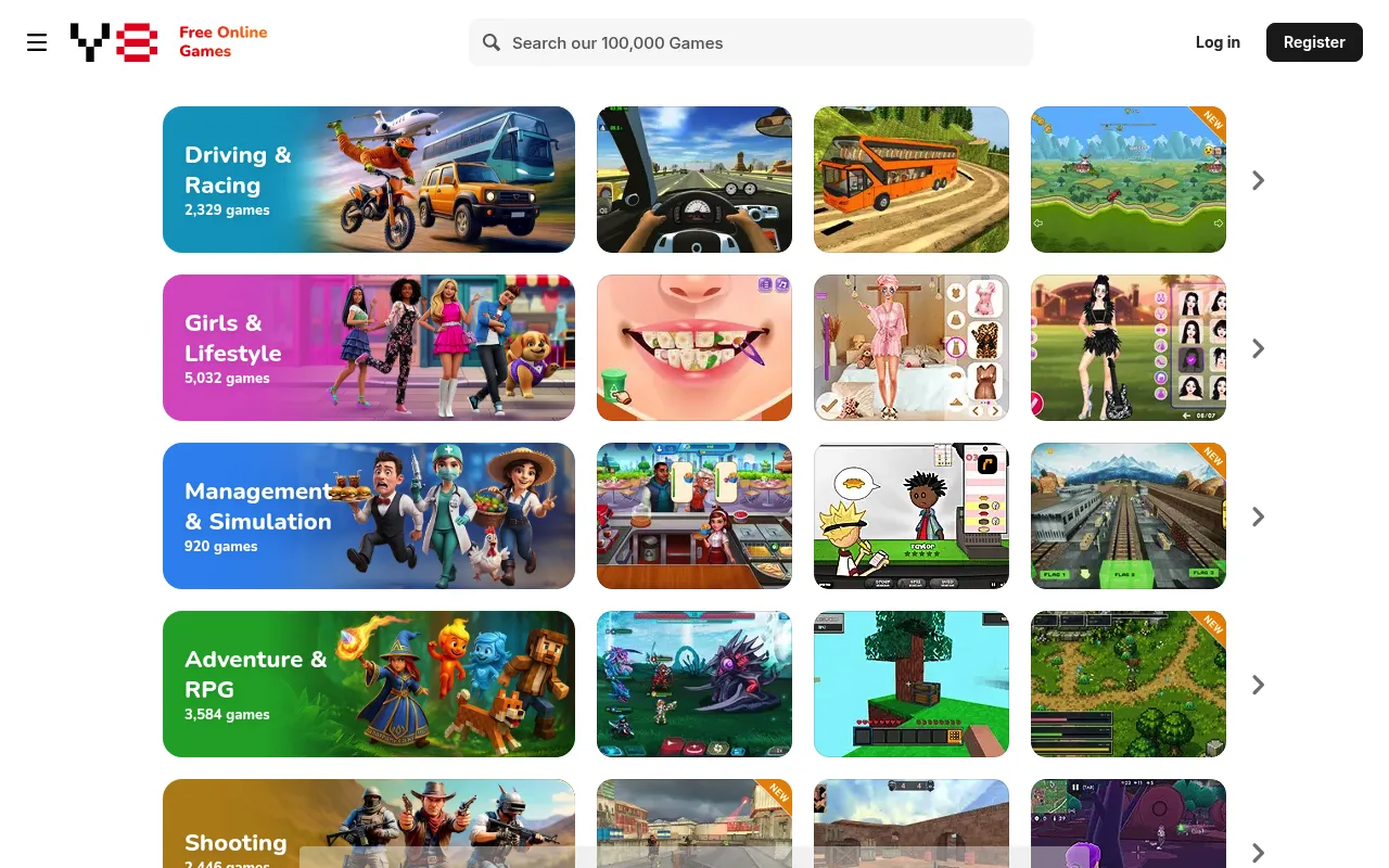 Y8 screenshot