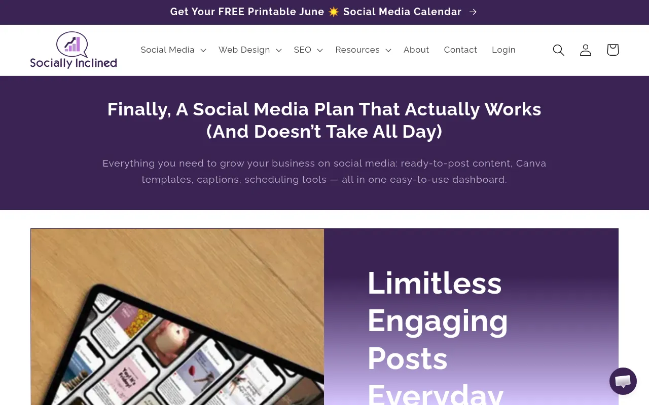 Your Social Plan screenshot