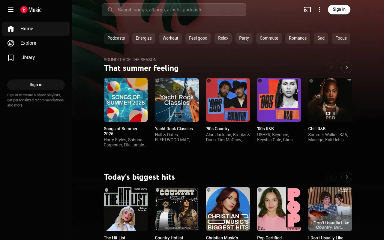 YouTube Music screenshot