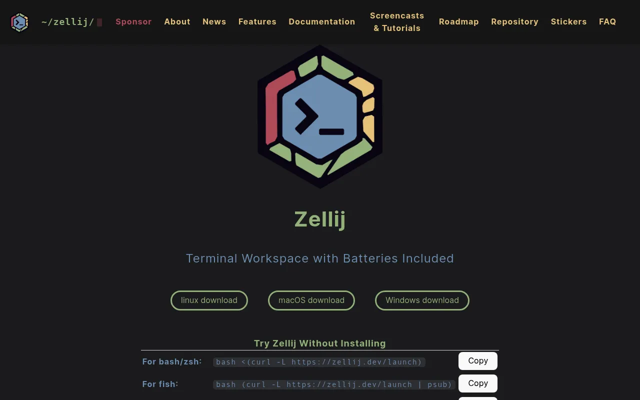 Zellij screenshot