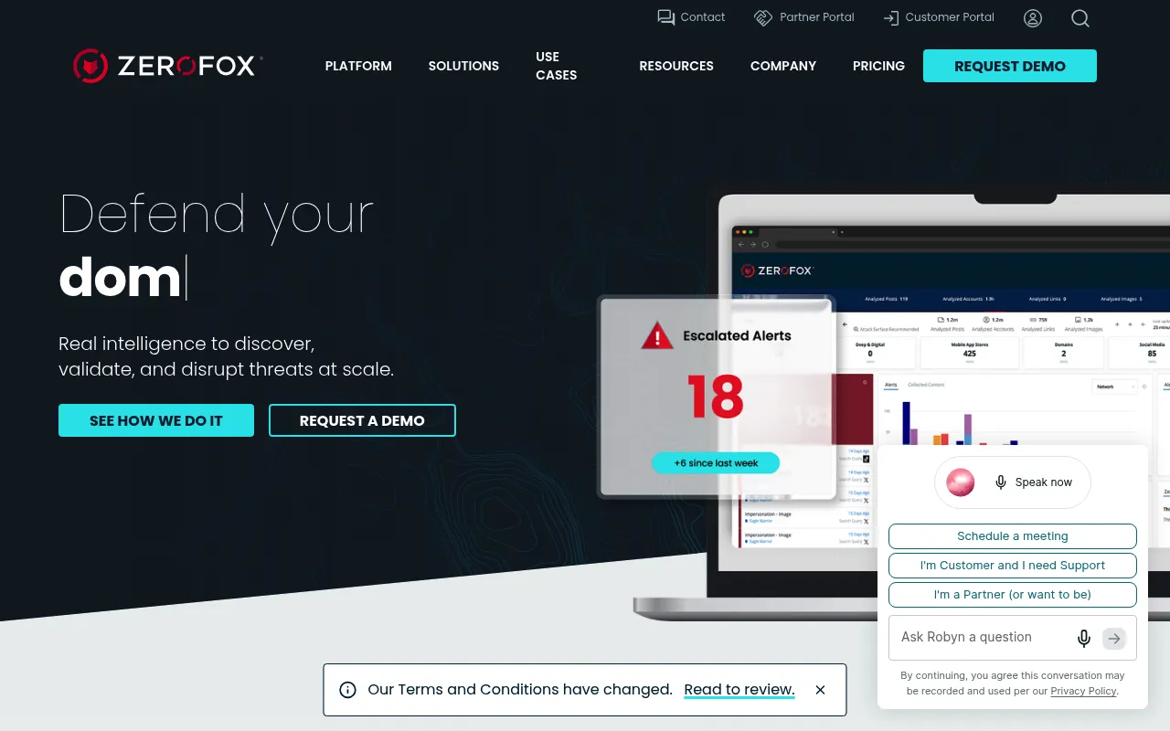 ZeroFox screenshot