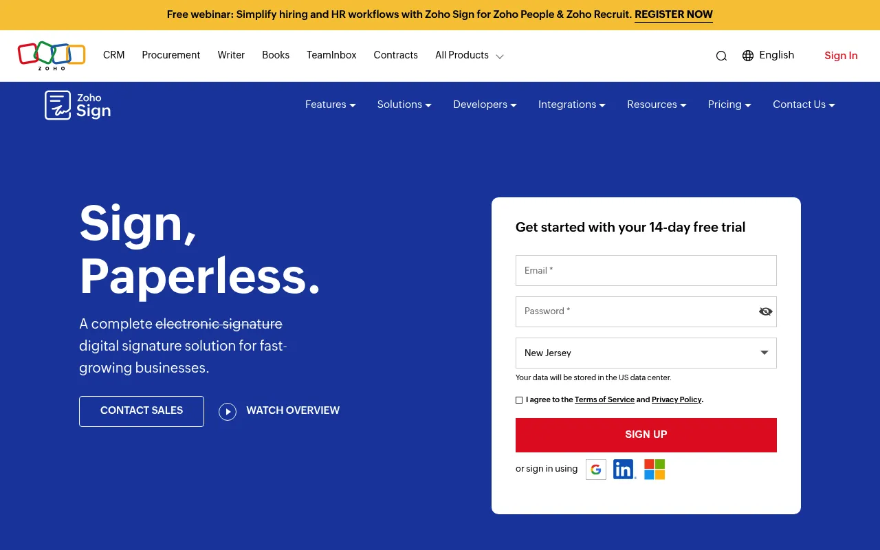 Zoho Sign screenshot